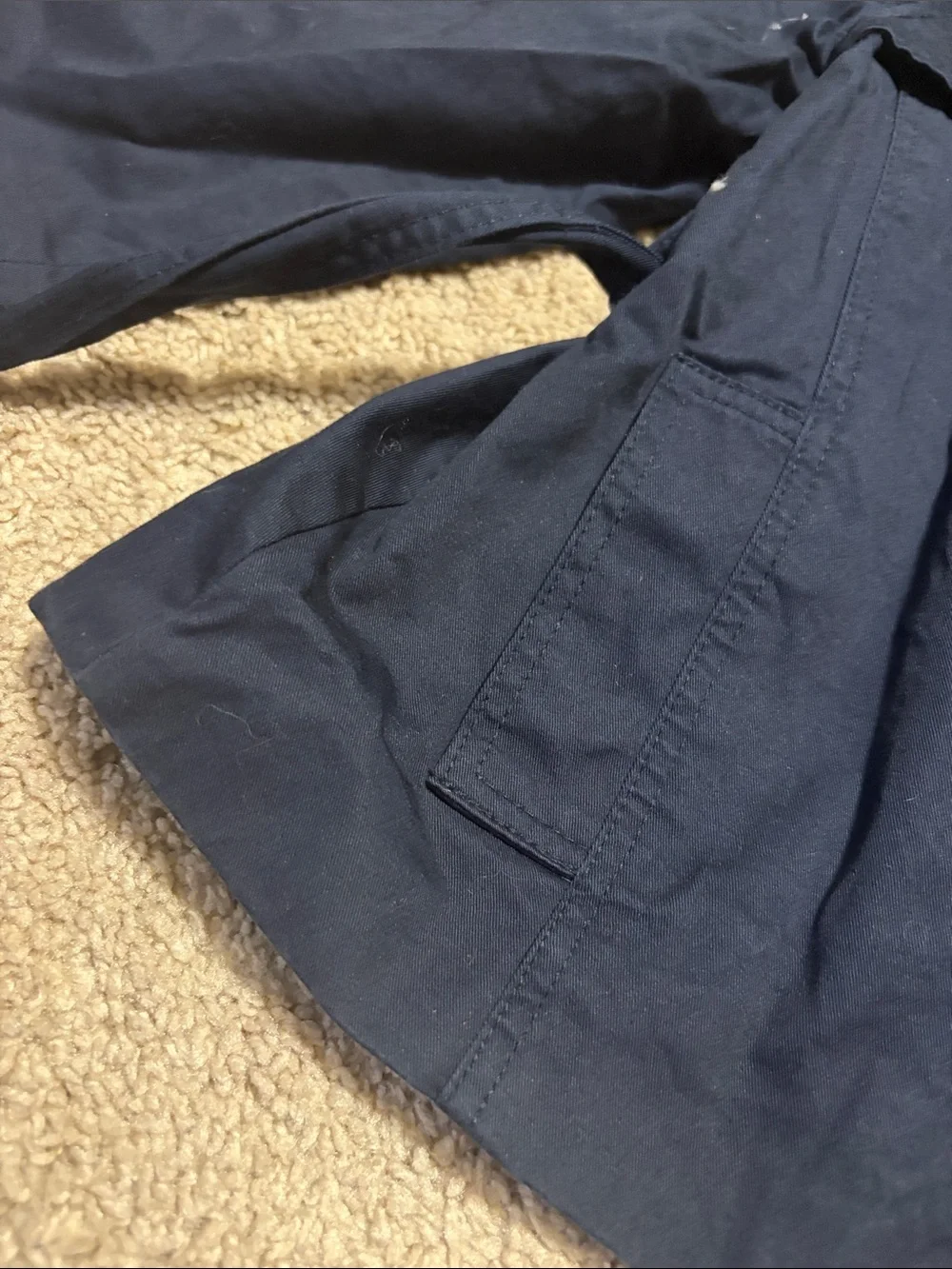Zara Navy Blue Belted Hooded Coat Girls 4/5